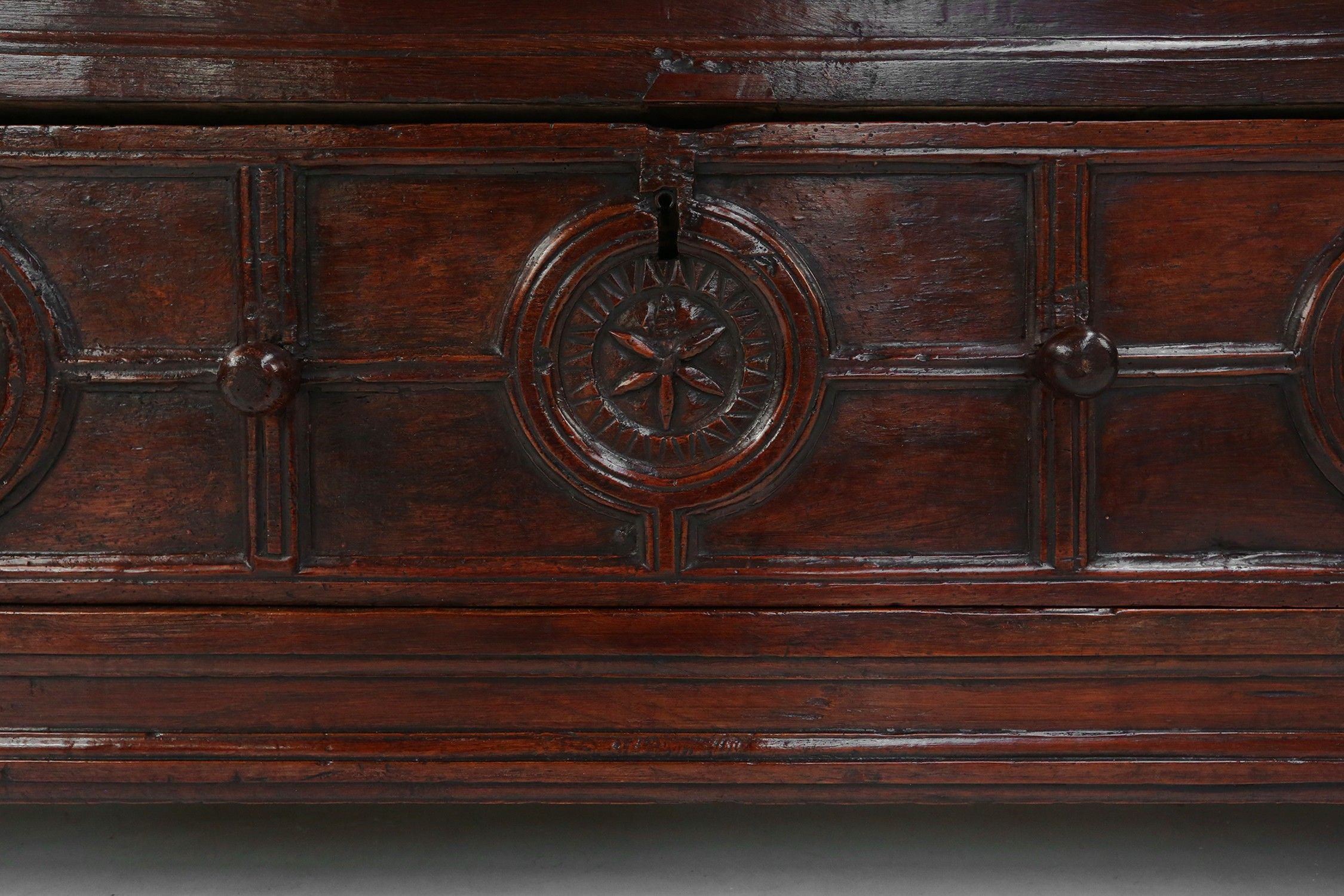 Unique 16th century French geometric sideboard in oakthumbnail